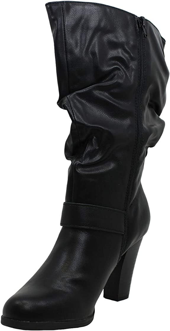 Style & Co. Women's Sachi Faux Leather Mid-Calf Boots  Color Black Size 9.5M