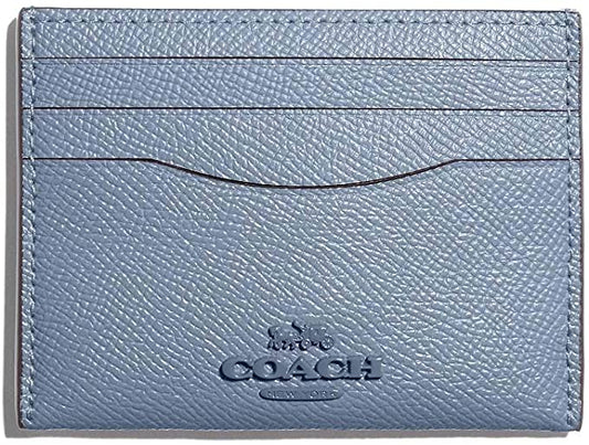 Coach Women`s Crossgrain Flat Card Case  Color: B4(89680)/Bluebell Size: Medium 