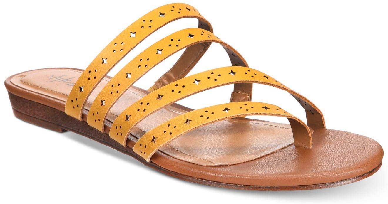 Style & Co. Womens Barrees Open Toe Casual Strappy, Yellow Bmblebee,   Size 7.5M