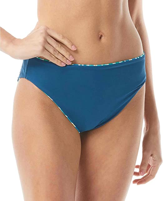 Vince Camuto Women's Standard Reversible High Leg Bikini Bottom  Color Azure 426 Size M