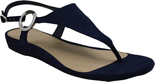 Alfani Womens Hayyden Solid Dressy Thong Sandals  Color Navy