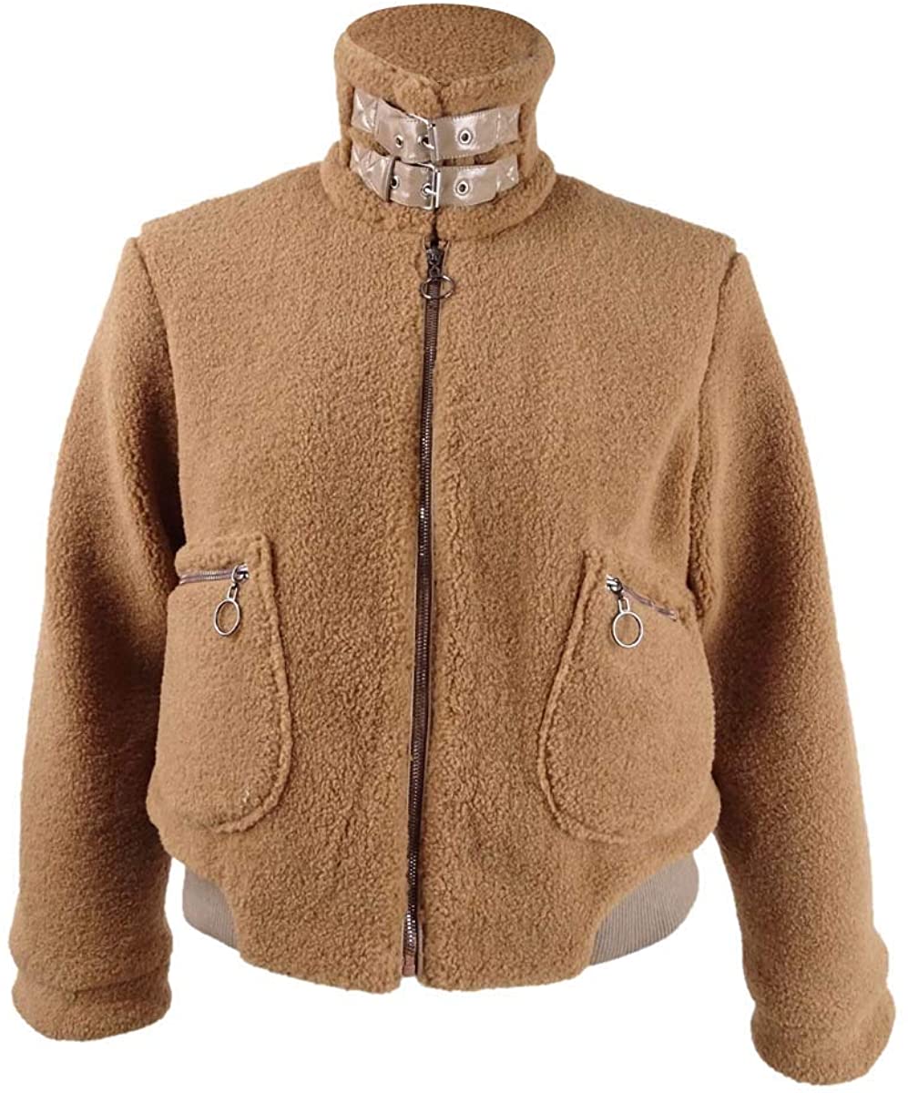 Collection B Juniors' Faux-Fur Teddy Bomber Jacket  Color Camel Size L