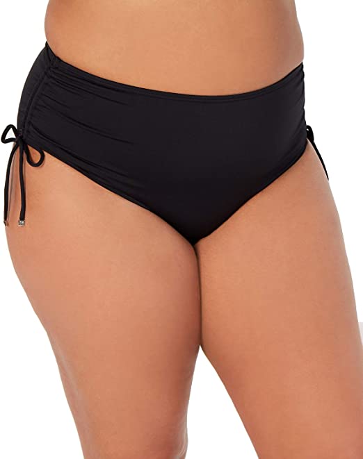 Michael Kors Plus Size Ruched Hipster Bikini Bottoms  Color Black Size 22W