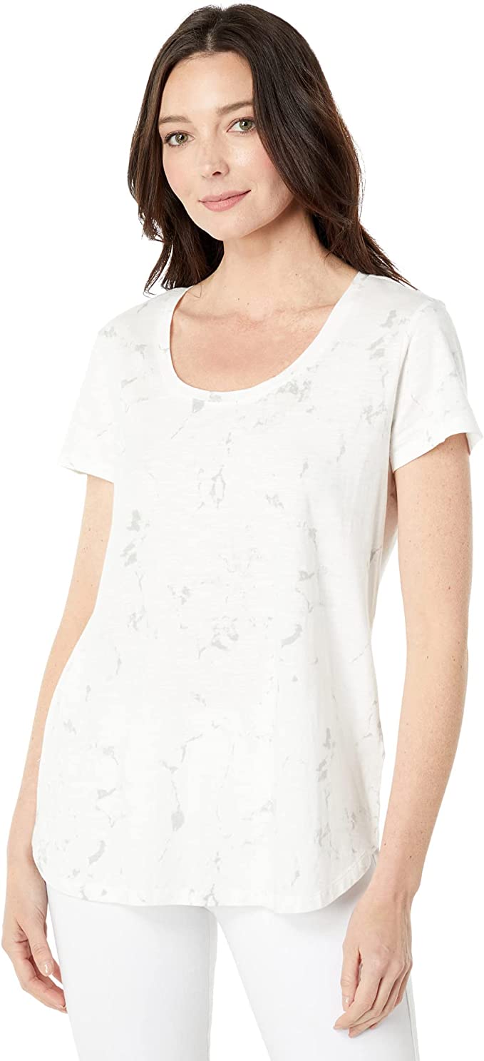 Vince Camuto Women's Marble-Textured Scoop-Neck Top  Color New Ivory Size XL