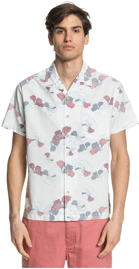 Quiksilver Men's Lei Around Woven Short Sleeve Shirt  Color Classic Lei Size S