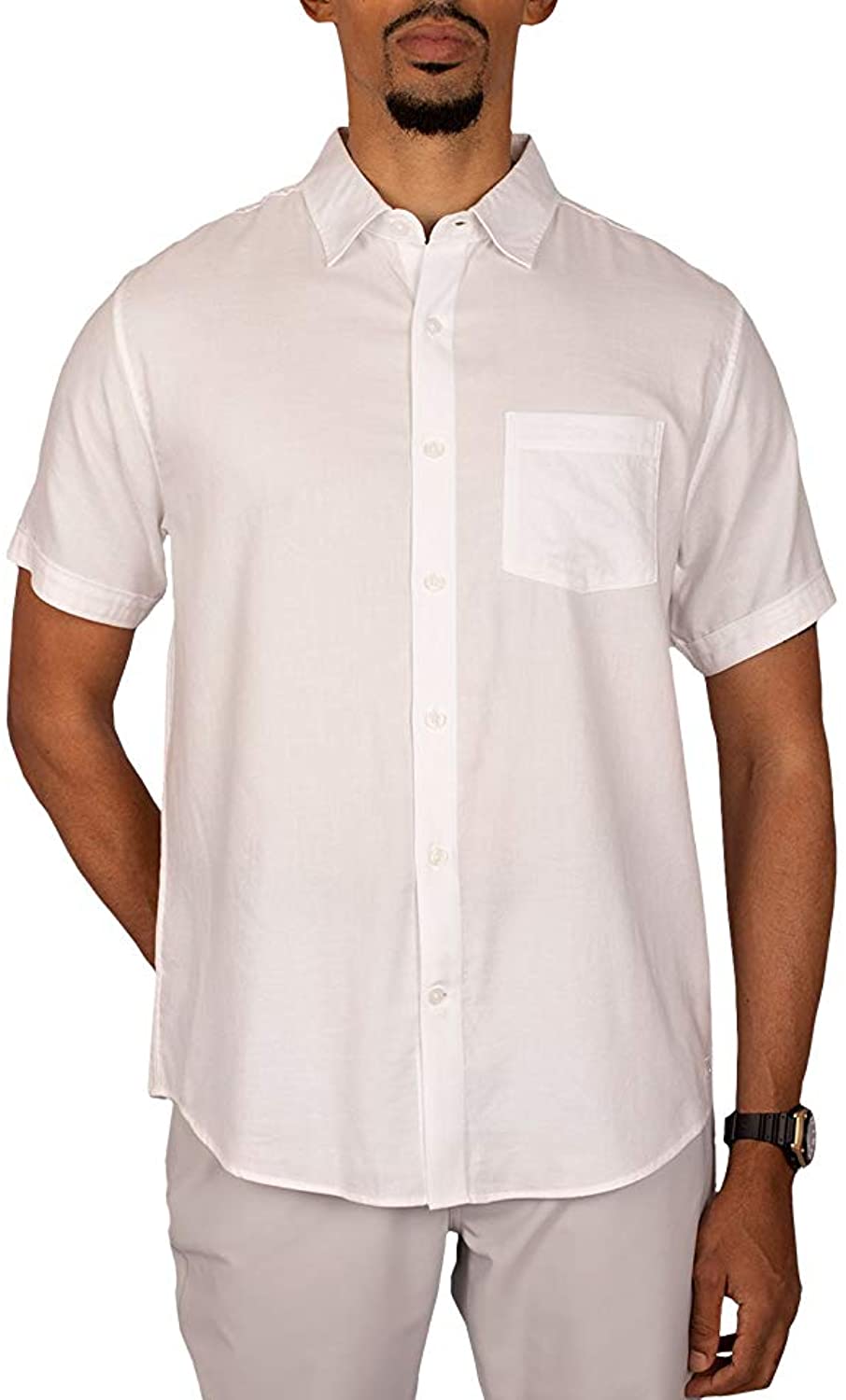 Cutter & Buck Men's Short Sleeve Shirt  Color White Size S