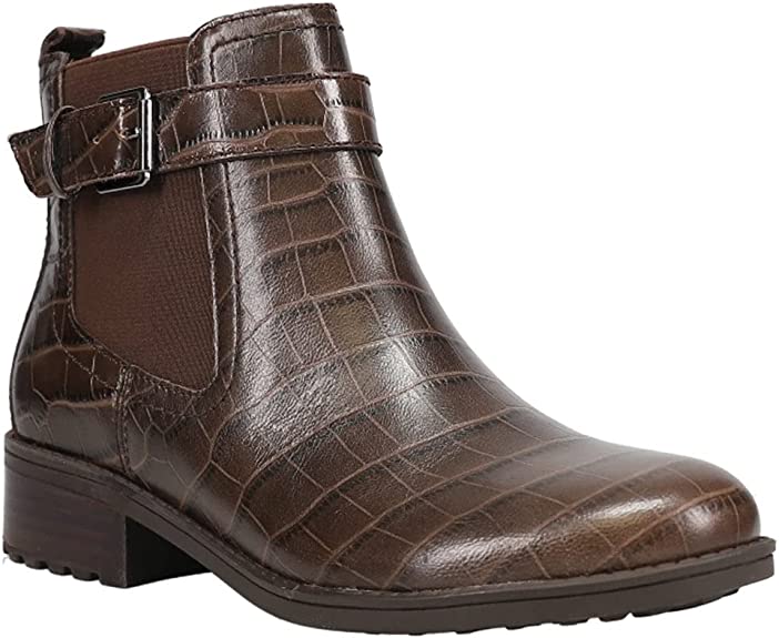 Easy Spirit Women's Rae Ankle Boot  Color Brown-croc Size 8M