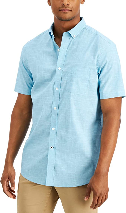 Club Room Men's Coastal Waters Button-Front Shirt Color Blue Size S