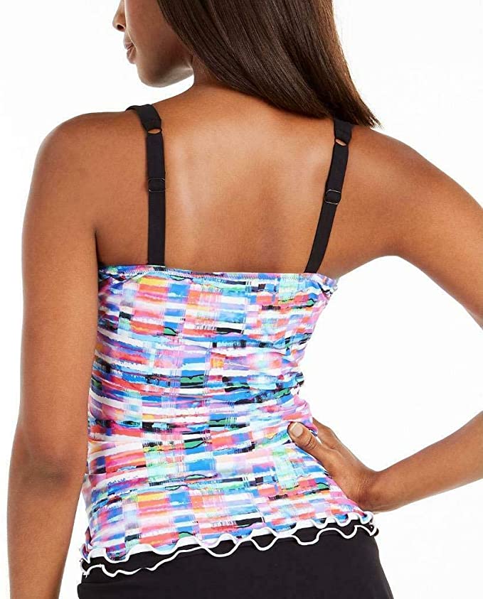 Profile by Gottex Multi Tricolore Printed Underwire Tankini Top