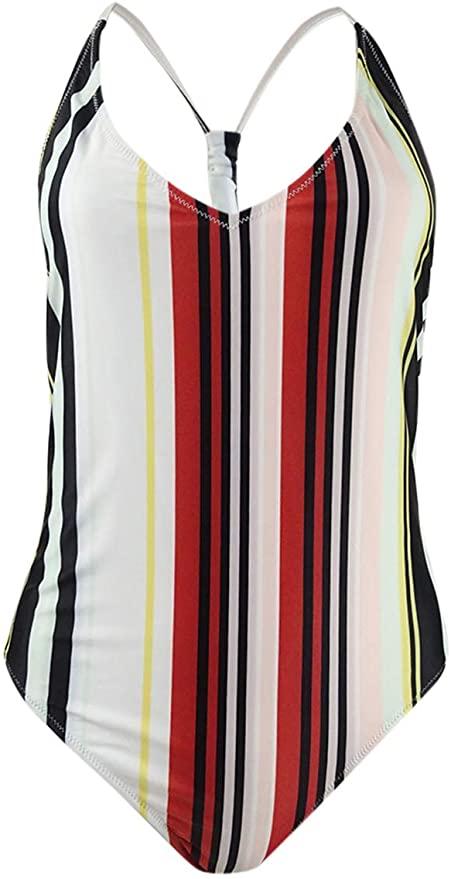 Volcom Women's Earn Ur Stripes Racerback One-Piece Swimsuit  Multicolor Size M