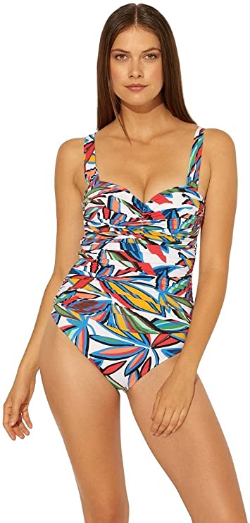 Bleu Rod Beattie Lush Life Shirred Underwire One-Piece Swimsuit  Multicolor Size 4