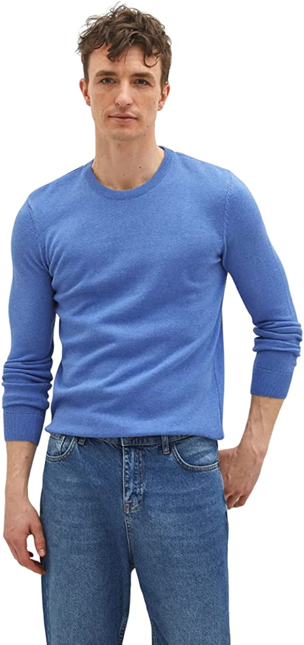 And Now This Men's Solid Sweater  Color Dusty Blue Size L