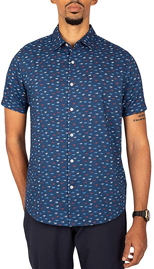 Cutter & Buck Men's Short Sleeve Shirt  Color Indigo Size L