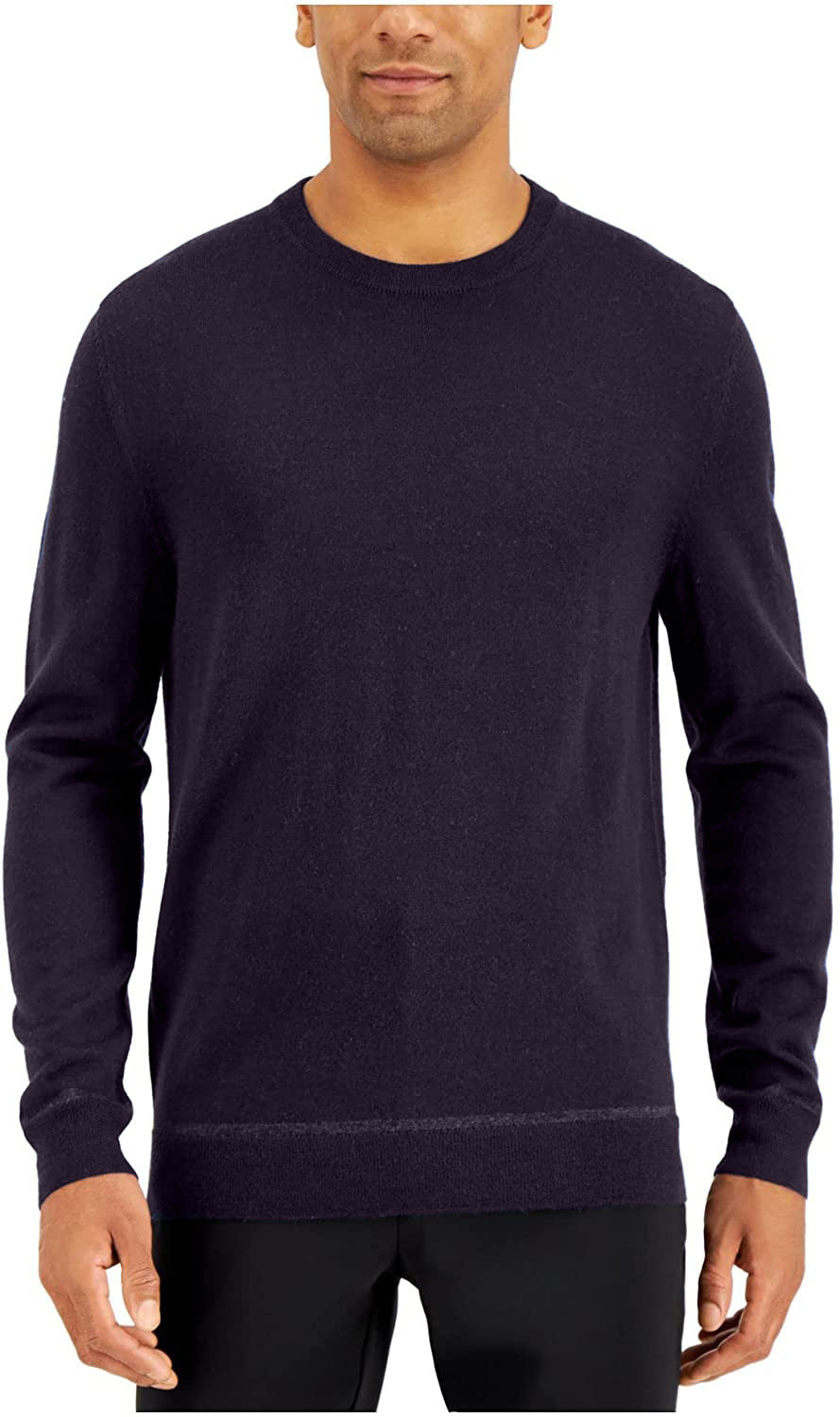 Alfani Men's Wool Blend Crewneck Sweater  Color Purple Size M