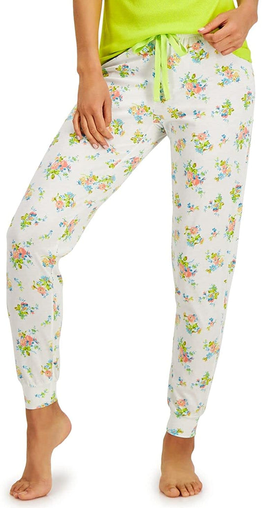 Jenni Women's Printed Jogger Pajama Pants  Color Neon Floral Size S