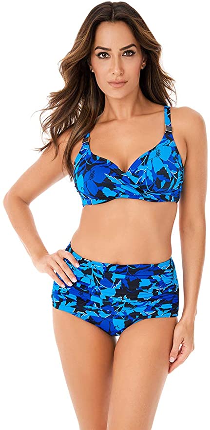 Miraclesuit Women's Swimwear Petal Play Surplice D-DDD Cup Sized Bra Underwire Bikini Bathing Suit Top