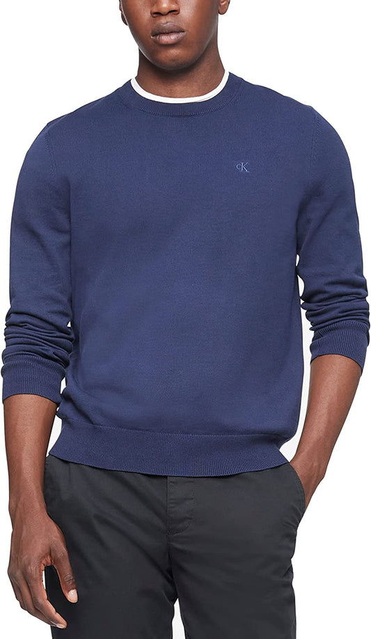 Calvin Klein Men's Logo Crewneck Sweater  Color Evening Blue Size XL