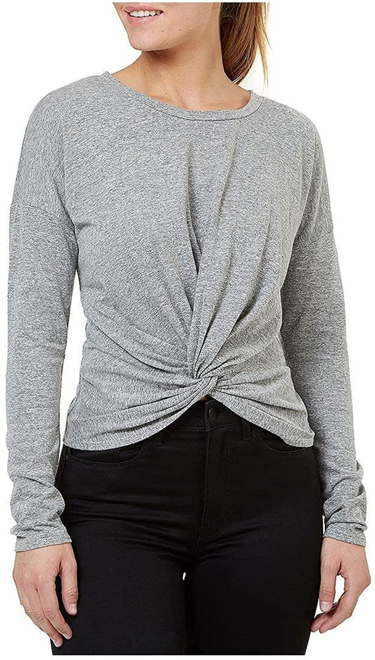 Numero Women's Twist-Front Top  Color Gray Mix Size S