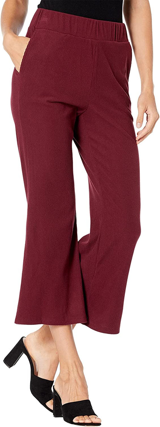 Michael Kors Ribbed Kick-Flare Pants  Color Dark Ruby Size XS