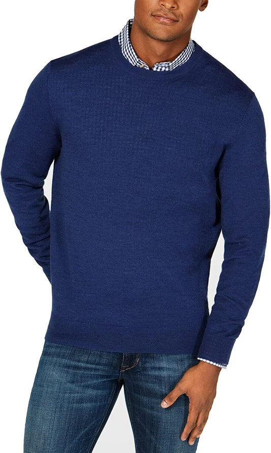 Club Room Men's Regular-Fit Solid Sweater  Color Crew Blue Size S