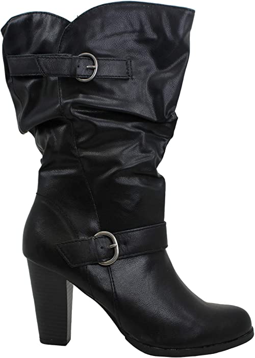 Style & Co. Women's Sachi Faux Leather Mid-Calf Boots  Color Black Size 9.5M