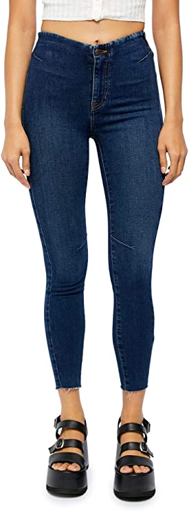 Free People Women's Miles Away High Waist Crop Skinny Jeans  Color Feel Like Sunshine Size 24