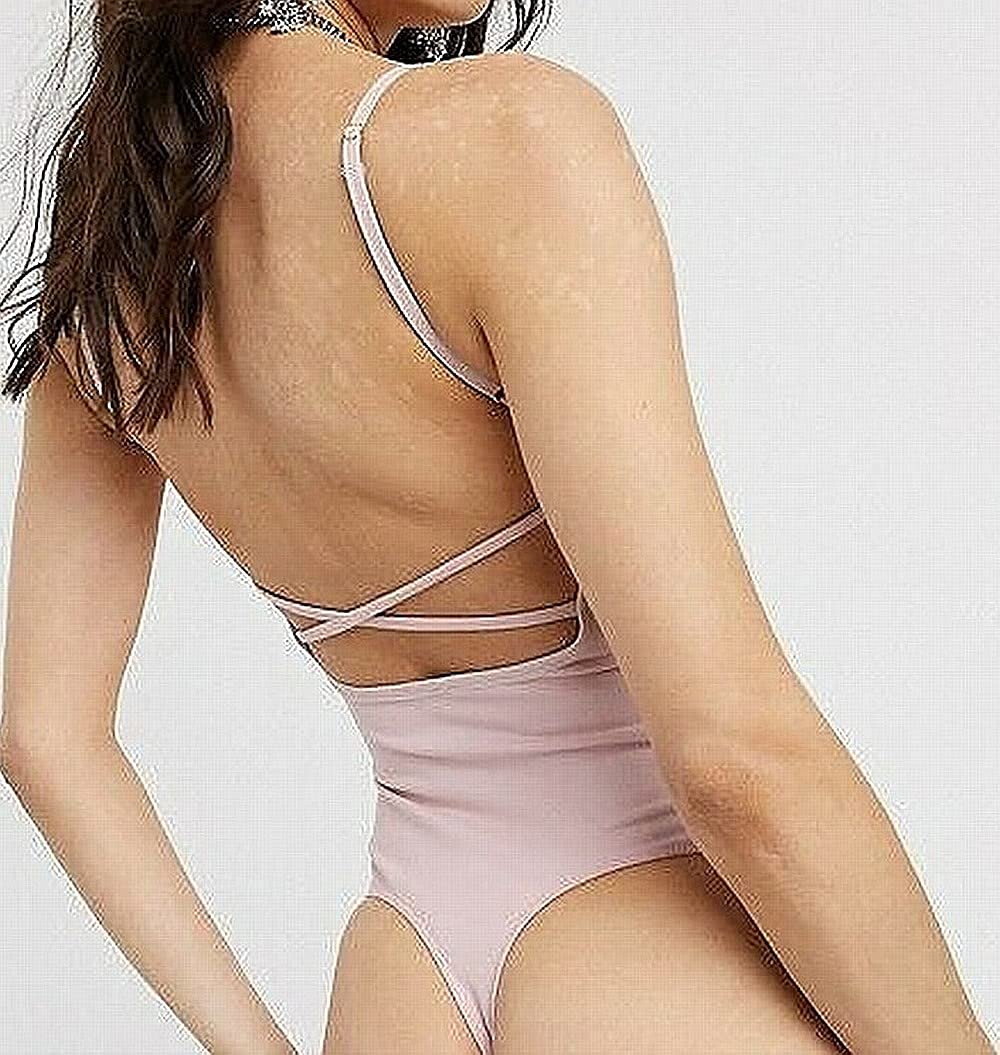 Free People Women's Strappy Basique Thong Bodysuit   FP9419 Size L