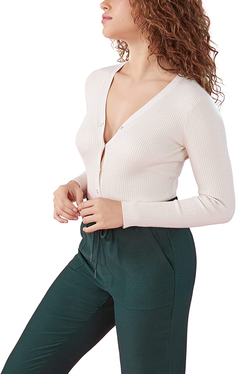 BCBGeneration Women's Long Sleeve Button Bodysuit  Color Panna Cotta Size M