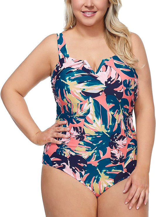 Raisins Curve Trendy Plus Size Malaga One-Piece Swimsuit  Color Maspalomas Size 16W