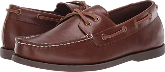 Tommy Hilfiger leather boat shoe in brown