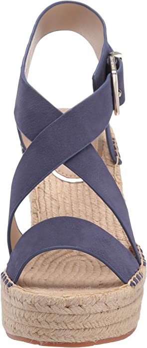 Kenneth Cole New York Olivia Cross Wedged Heel Sandal  Color Lapis Blue Size 10M