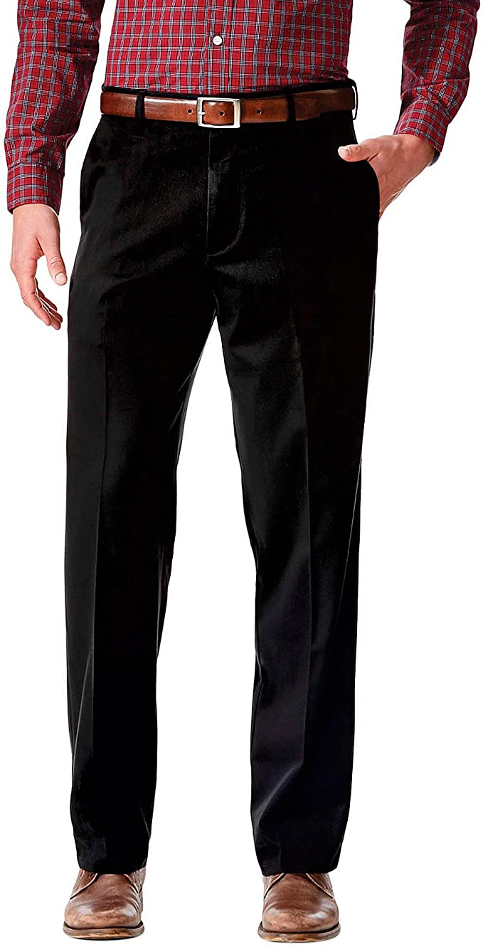 Dockers Men's Relaxed Fit Comfort Khaki Flat Front Pants  Color Black Metal W36xL32