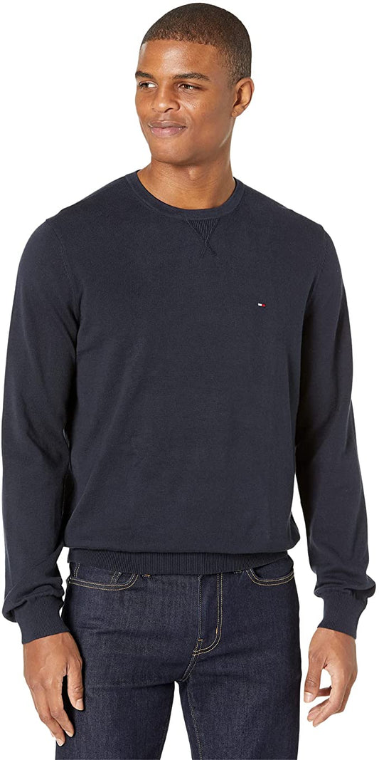 Tommy Hilfiger Men's Solid Crewneck Sweater  Color Sky Captain Size S