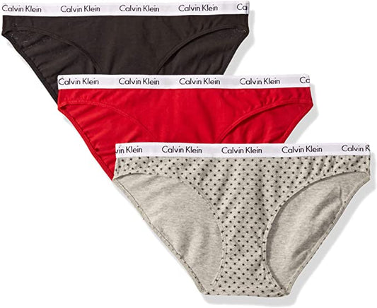 Calvin Klein Women's Carousel Logo Cotton Bikini Panty 3-pack  Multicolor Size L