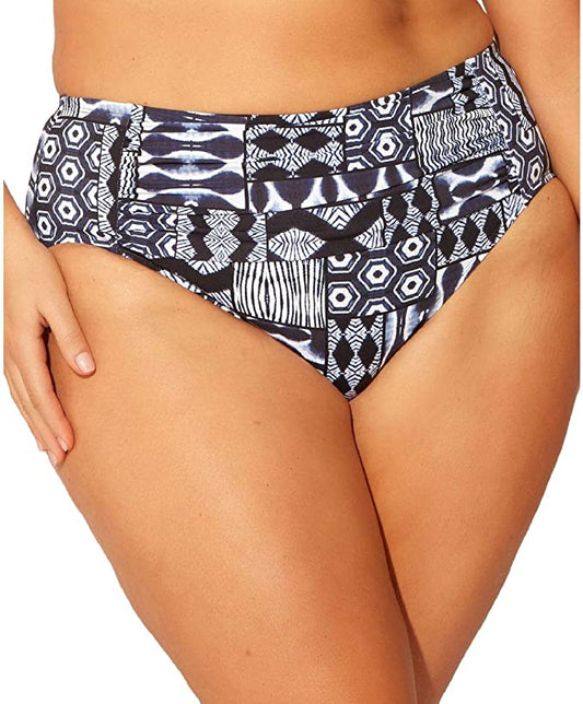 Bleu Rod Beattie Womens Plus Printed High Waist Swim Bottom    Color Navy Multi Size 22W