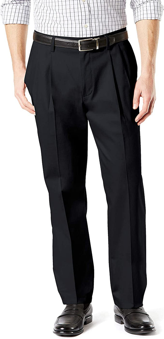 Dockers Men's Classic Fit Signature Khaki Lux Stretch Pants  Color Black W40xL32