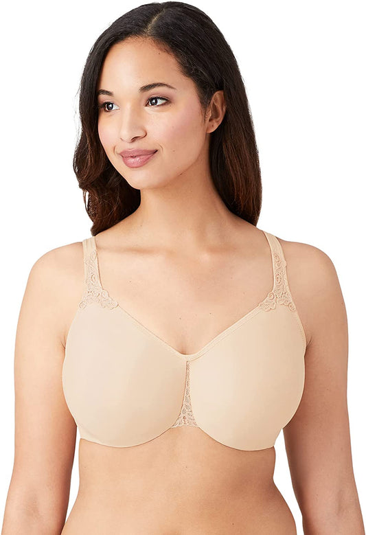 Wacoal Plus Size Bodysuede Full Figure Seamless Underwire Bra  Color Sand Size 44C