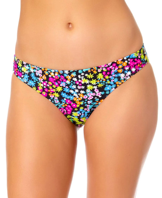 California Waves Juniors Floral-Print Hipster Swimwear Bottoms  Color Black Size XL