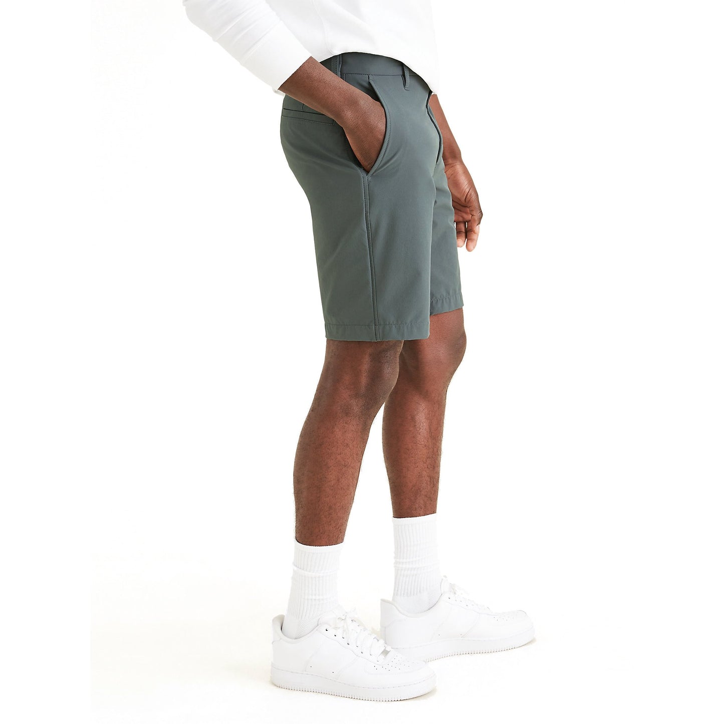 Dockers Men's Straight-Fit Supreme  Flex Shorts  Color Cool Slate Size 34