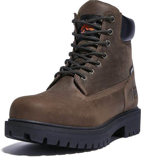 Timberland PRO Men's Direct Attach 6" Steel Safety Toe Waterproof Boot  Color Brown Size 11.5M