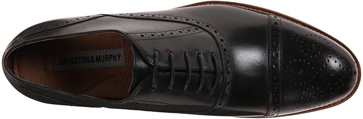 Johnston & Murphy Men’s Conard Cap Toe|Hand-Burnished Leather|Rubber Sole  Size 8