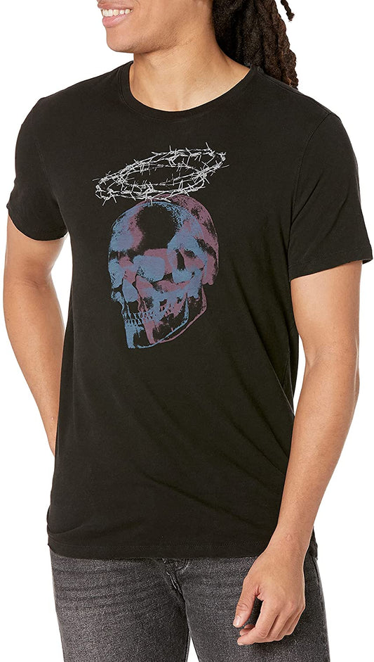 John Varvatos Men's Crew Neck-Skull Wire T-Shirt  Color Black Size L