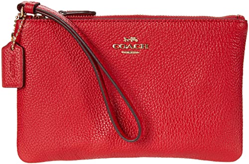 COACH Box Program Small Wristlet  Color Gold/Electric Red Size One Size