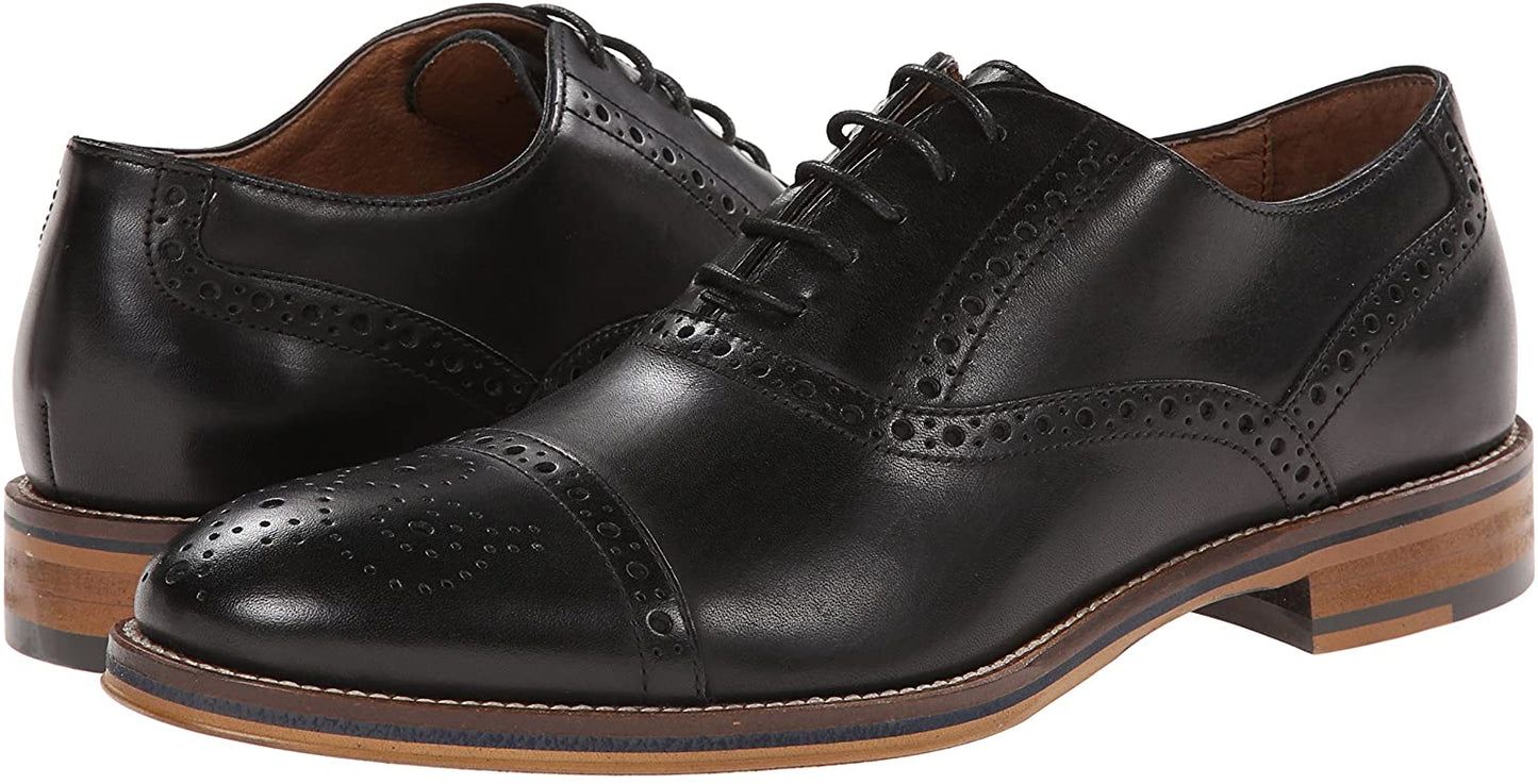 Johnston & Murphy Men’s Conard Cap Toe|Hand-Burnished Leather|Rubber Sole  Size 8