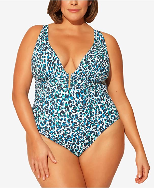 Bleu Rod Beattie Women's Swim Plus Plunge One-Piece   Color Blue Size 16W