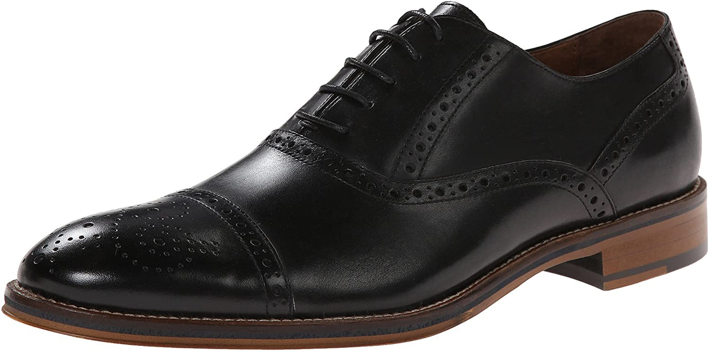 Johnston & Murphy Men’s Conard Cap Toe|Hand-Burnished Leather|Rubber Sole  Size 8