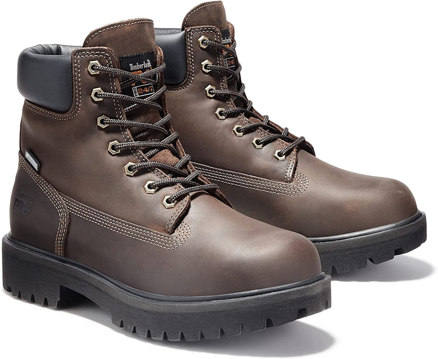 Timberland PRO Men's Direct Attach 6" Steel Safety Toe Waterproof Boot  Color Brown Size 11.5M
