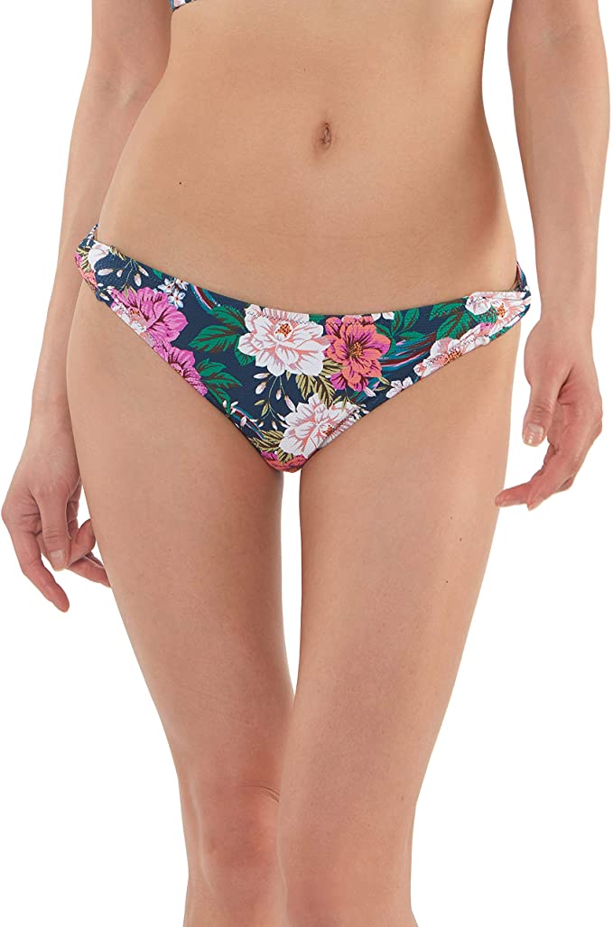 Jessica Simpson Women's Mix & Match Floral Bikini Swimsuit Bottom  Color Dark Navy Multi Size L