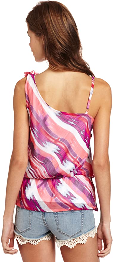 BCX   Juniors One Shoulder Peplum Cut Tank Color Floral Size M