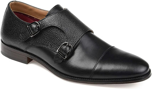 Thomas & Vine Calvin Double Monk Strap Dress Shoe   Color Black Size 9.5M